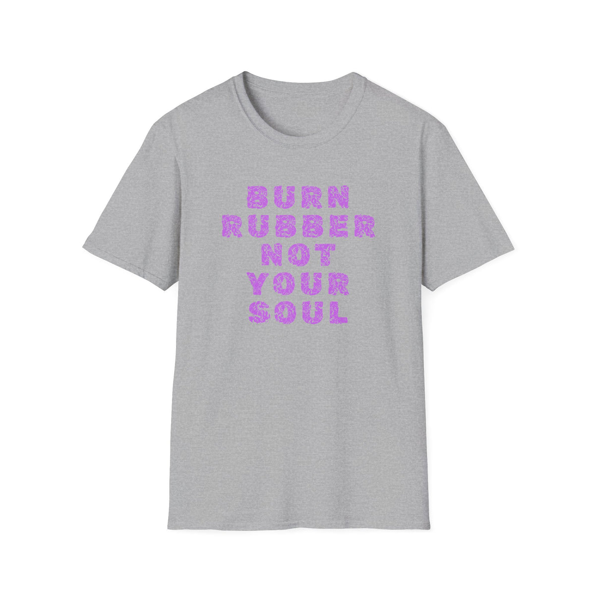 Motorbike T-shirt with 'Burn Rubber, Not your Soul' (3)