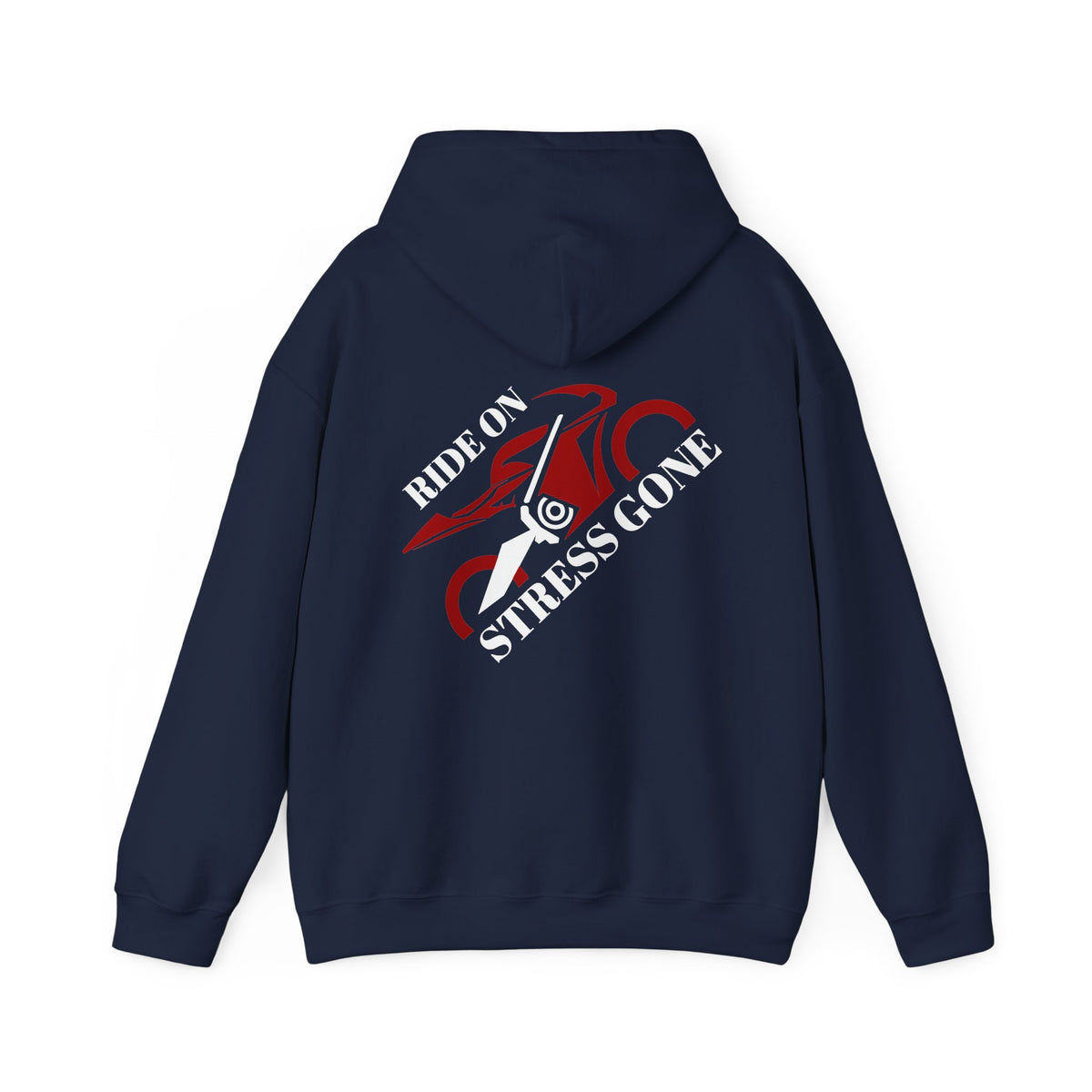 Unisex Heavy Blend™ Hooded Sweatshirt (Ride on, Stress gone) 2
