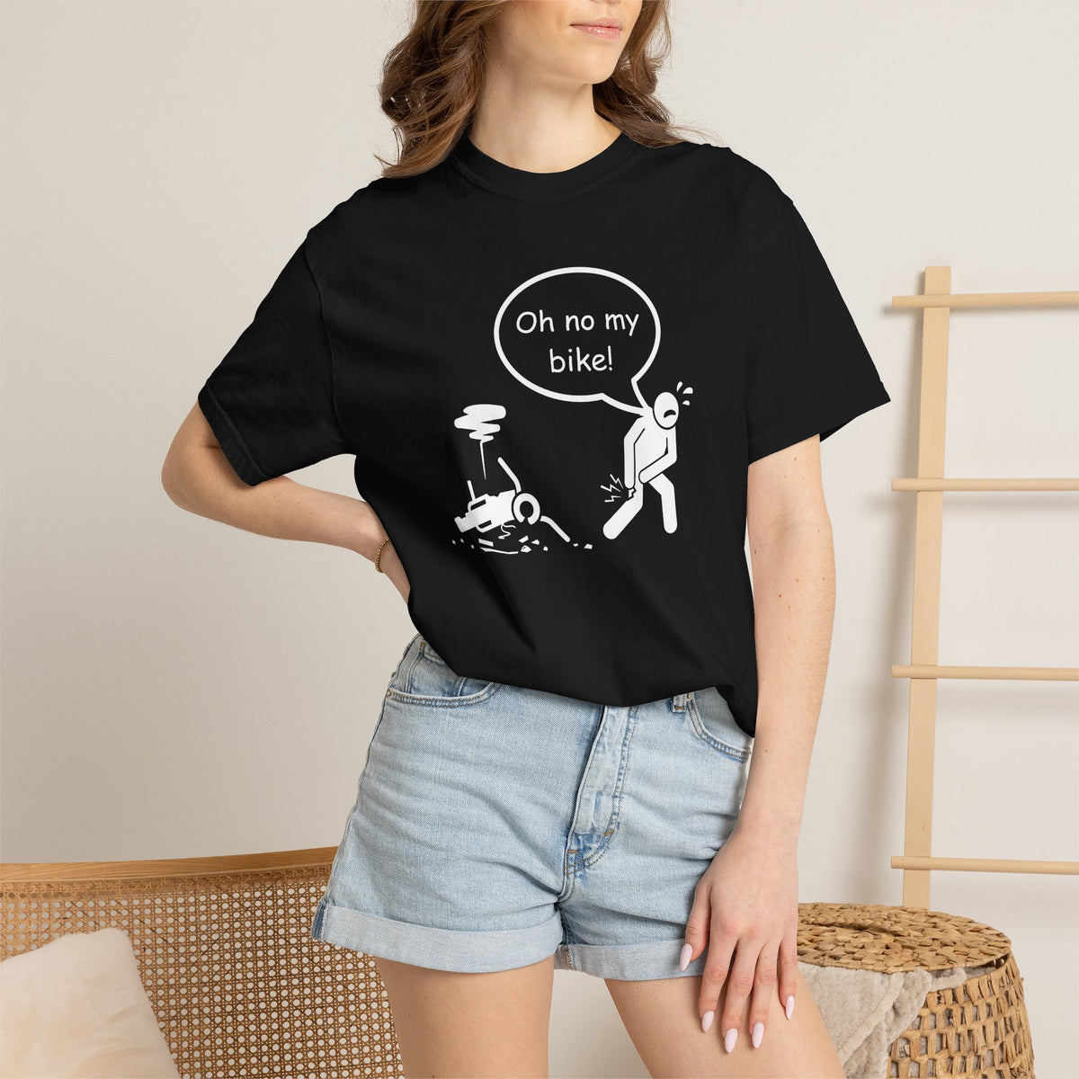 Non UK Sales Motorbike t-shirt  (Oh no my bike)  Dropped W/B
