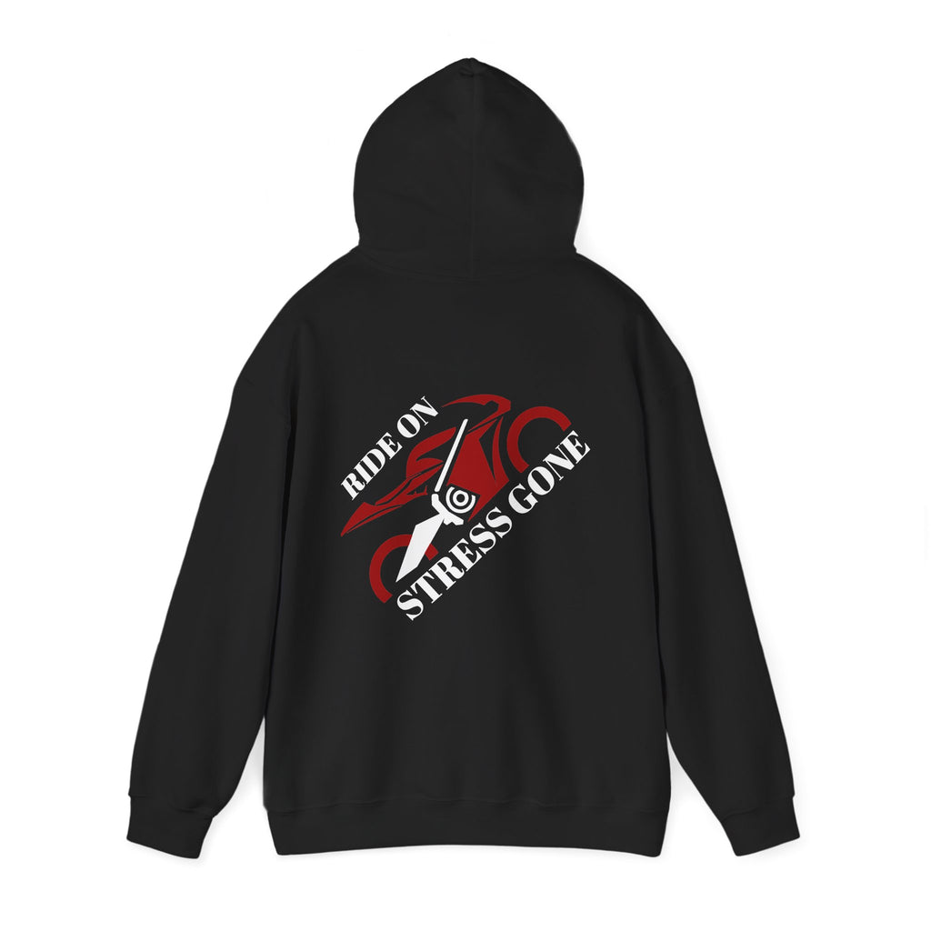 Unisex Heavy Blend™ Hooded Sweatshirt (Ride on, Stress gone) 2