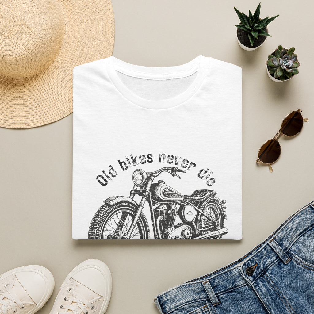 Motorbike T-shirt with 'Old bikes never die, they just leak more oil' (2)