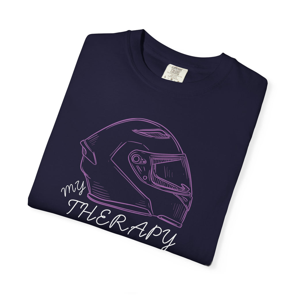 Non UK Sales Motorbike t-shirt  (My therapy)  Helmet P/B