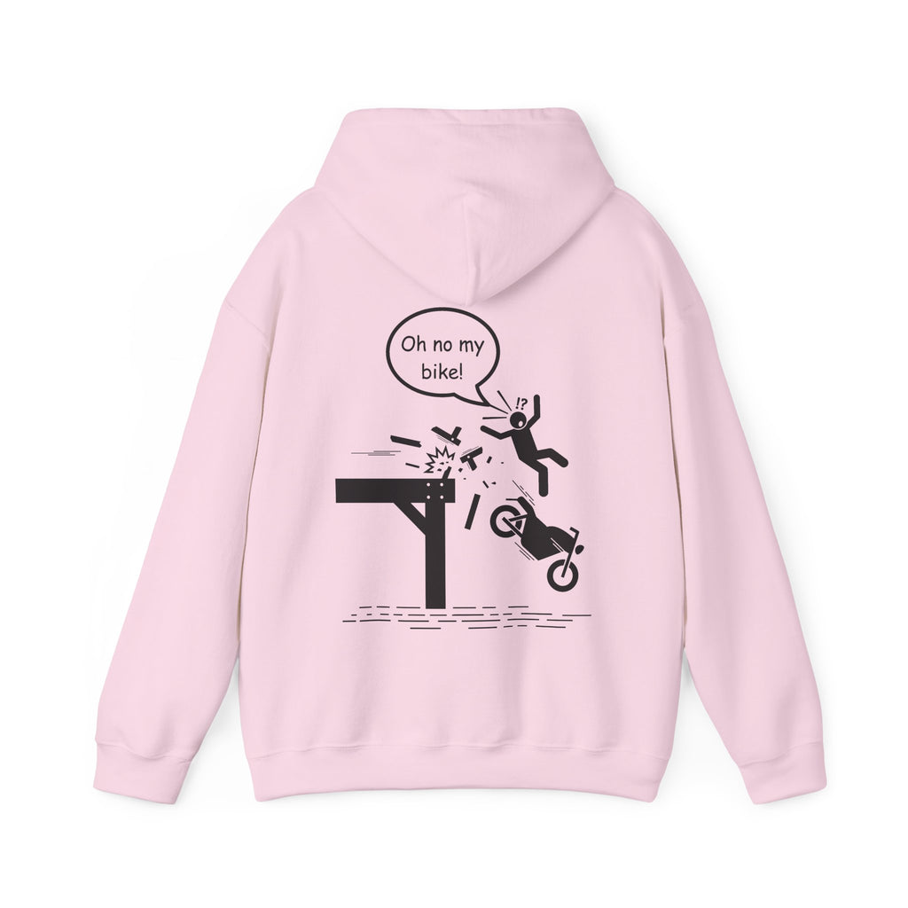 Unisex Heavy Blend™ Hooded Sweatshirt (Oh No My Bike) 4 Back