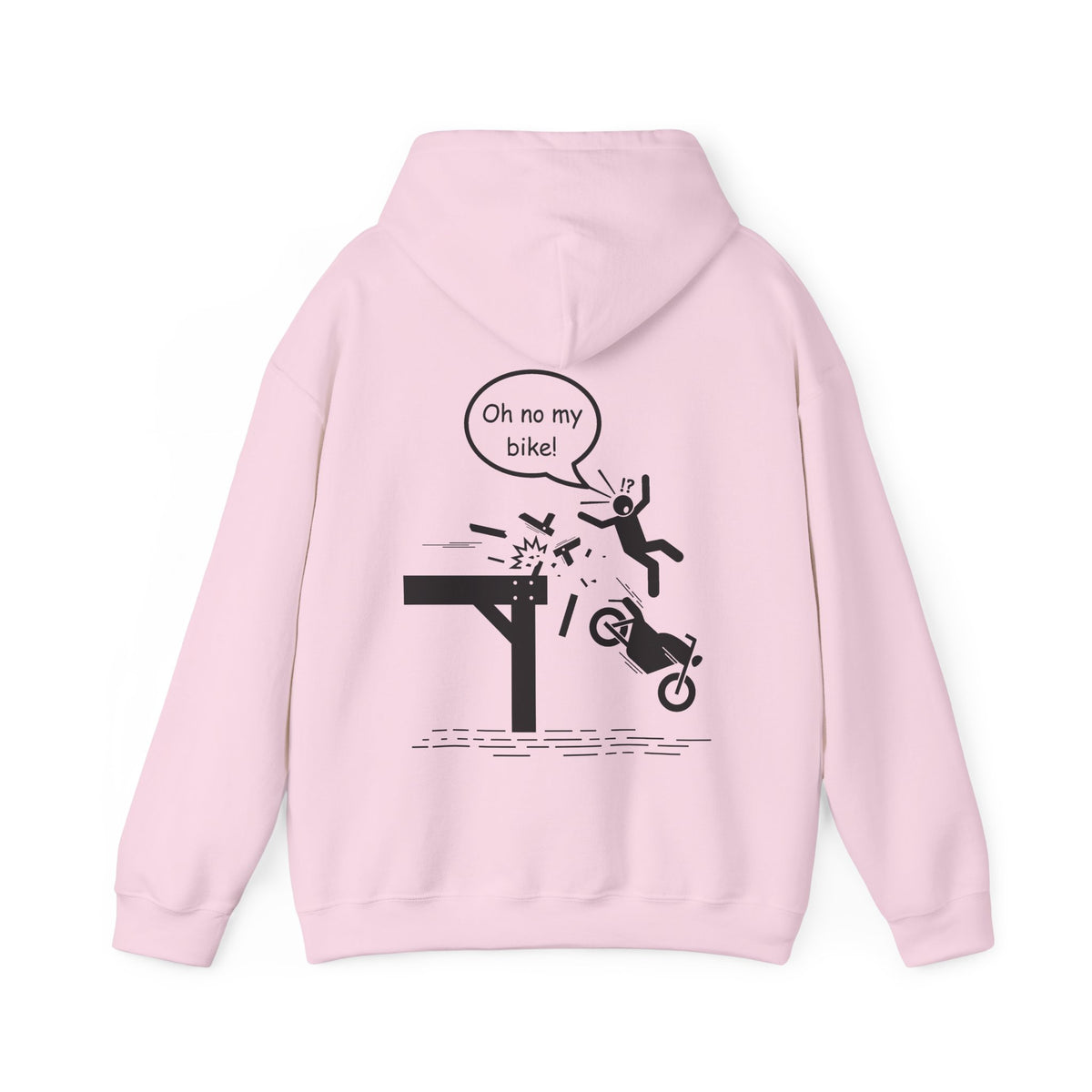 Unisex Heavy Blend™ Hooded Sweatshirt (Oh No My Bike) 4 Back