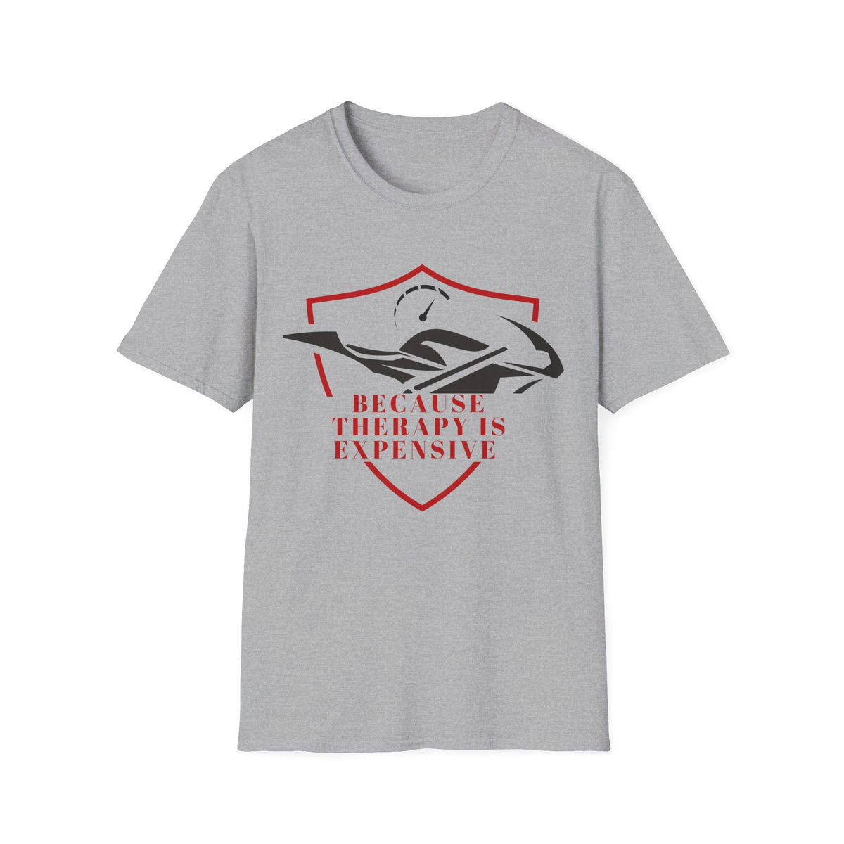 Motorbike T-shirt with 'Because Therapy is Expensive' (4)