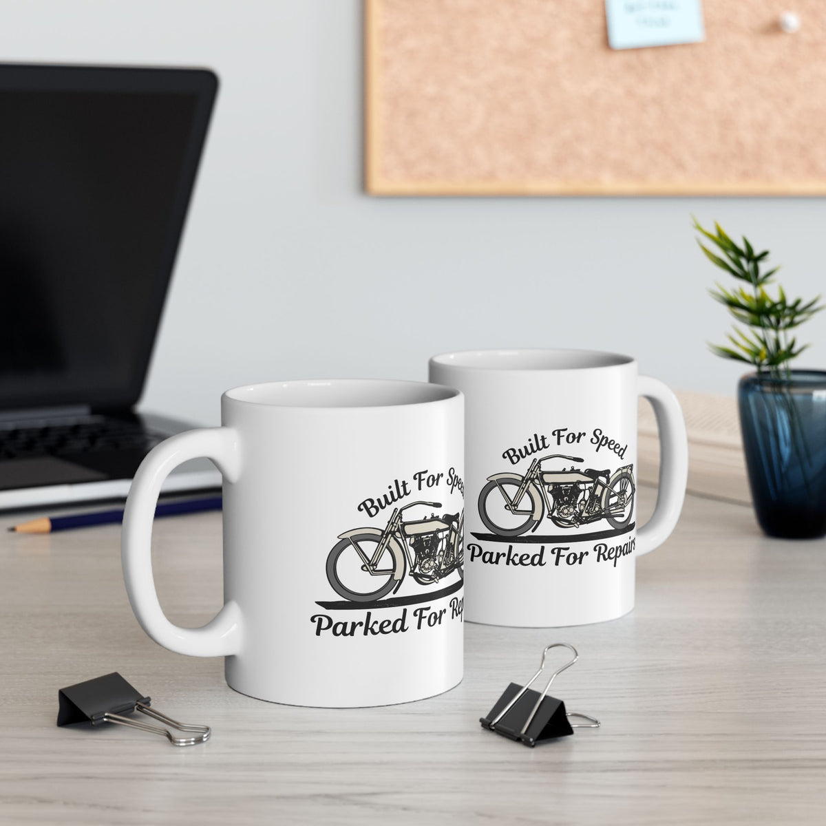 Non UK Sales 11oz And 15oz White Mug With (Built for speed, Parked for repairs)