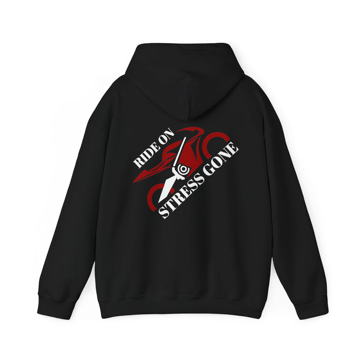 Unisex Heavy Blend™ Hooded Sweatshirt (Ride on, Stress gone) 2
