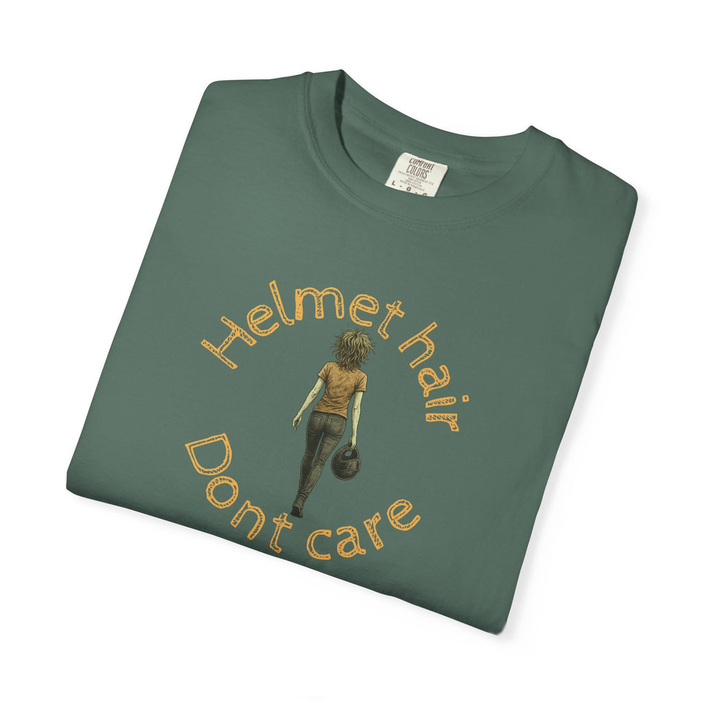Non UK Sales Motorbike t-shirt  (Helmet hair, Dont care) Y/B