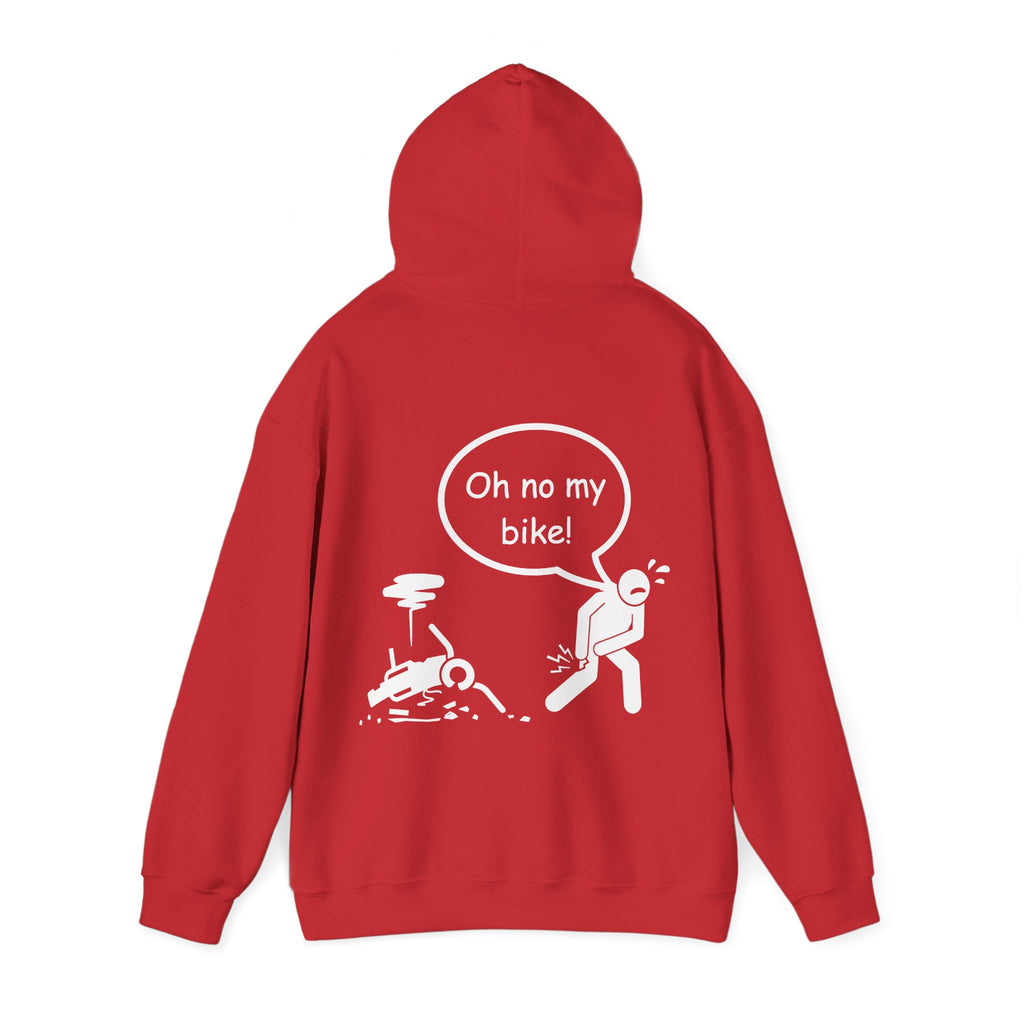 Unisex Heavy Blend™ Hooded Sweatshirt (Oh No My Bike 2) Back