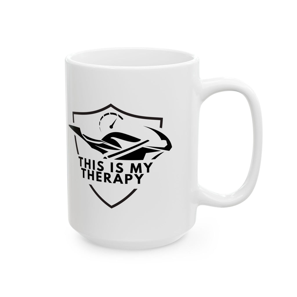 Non UK Sales 11oz And 15oz White Mug With (This is my therapy) W