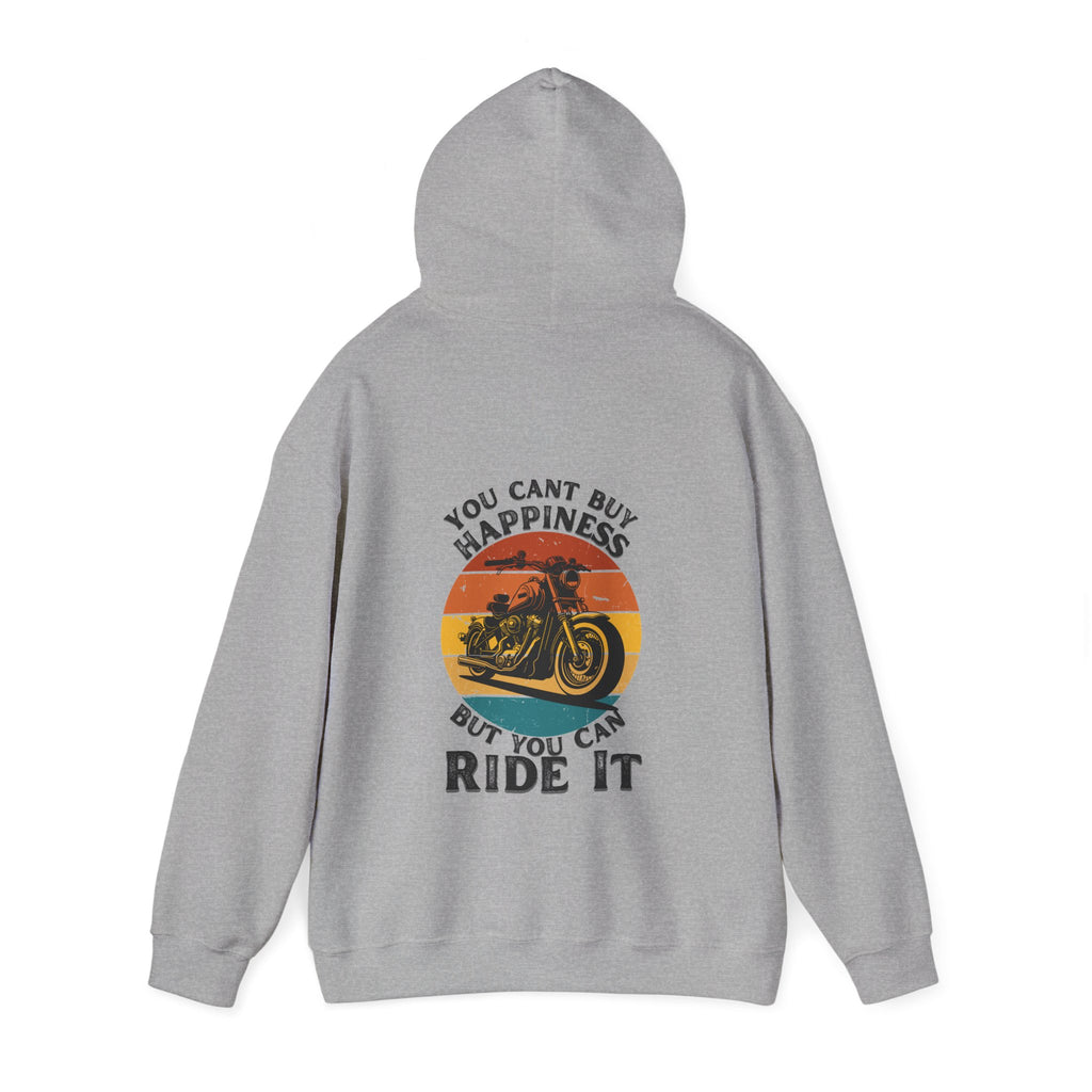 Unisex Heavy Blend™ Hooded Sweatshirt (You Cant Buy Happiness But You Can Ride It) 2 Back