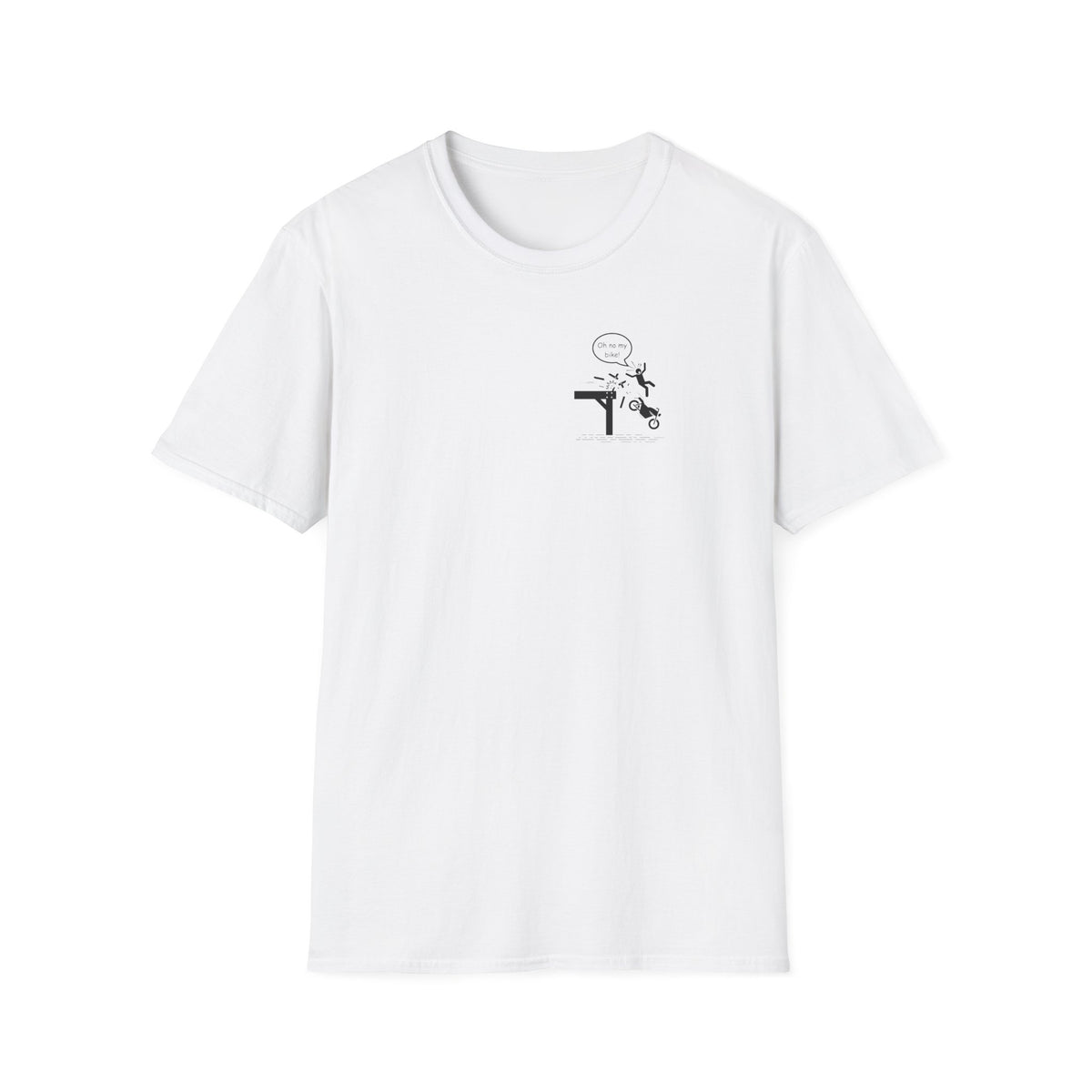 Motorbike T-shirt with 'Oh No My Bike!' (2) Small Logo