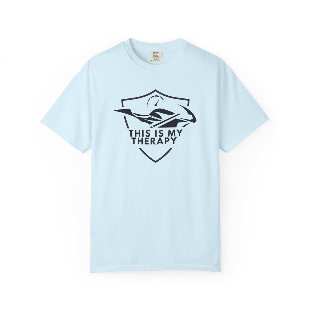 Non UK Sales Motorbike t-shirt  (This is my therapy)  B/W