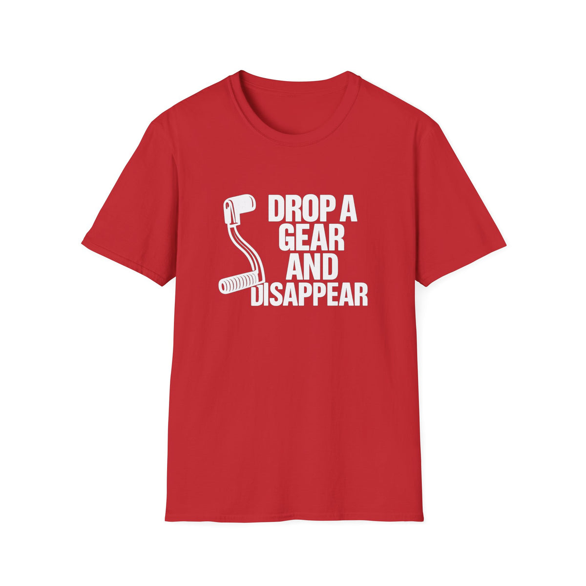 Motorbike T-shirt with 'Drop a gear and disappear'
