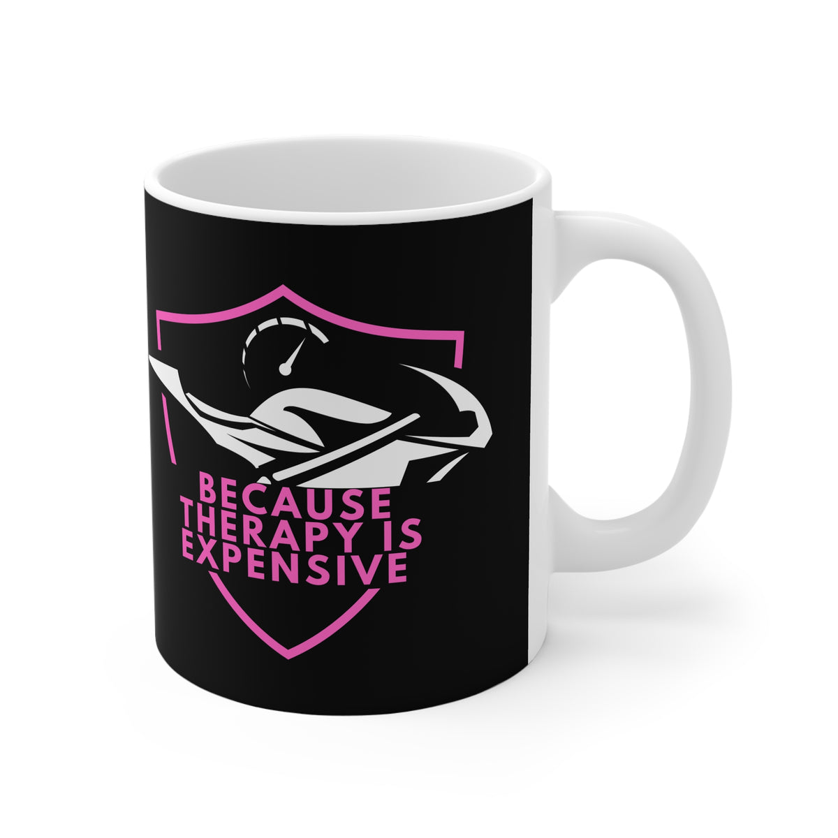 11oz White Mug With (Because therapy is expensive) (2)