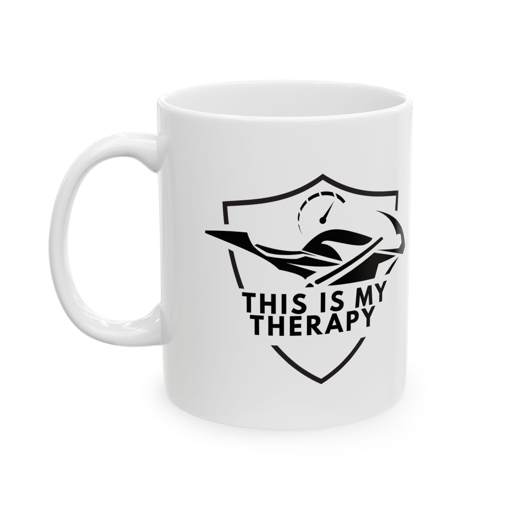 Non UK Sales 11oz And 15oz White Mug With (This is my therapy) W