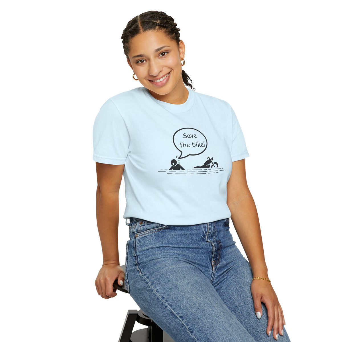 Non UK Sales Motorbike t-shirt (Save The Bike)  B/W