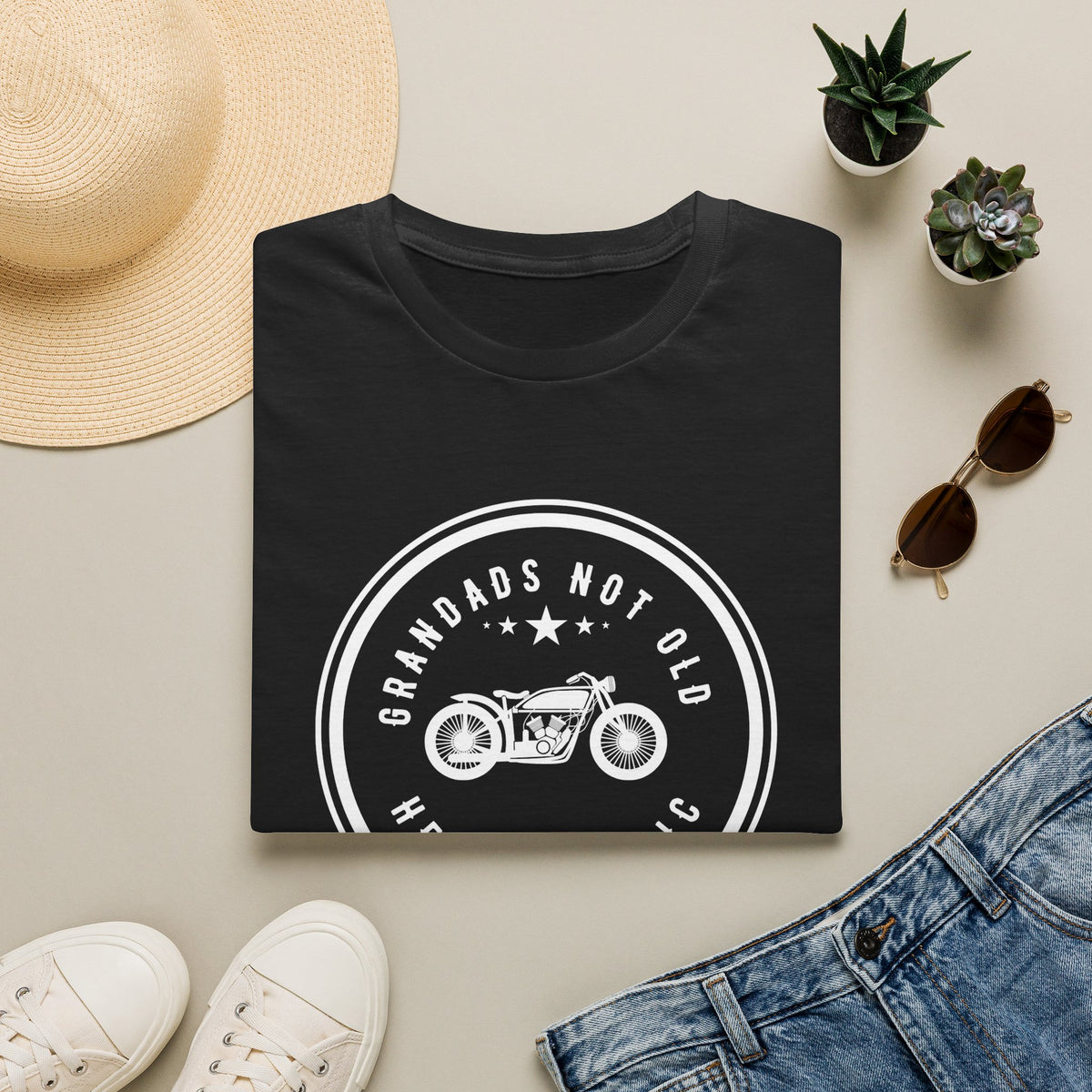 Motorbike T-shirt with 'Grandads Not Old Hes A Classic' (1)