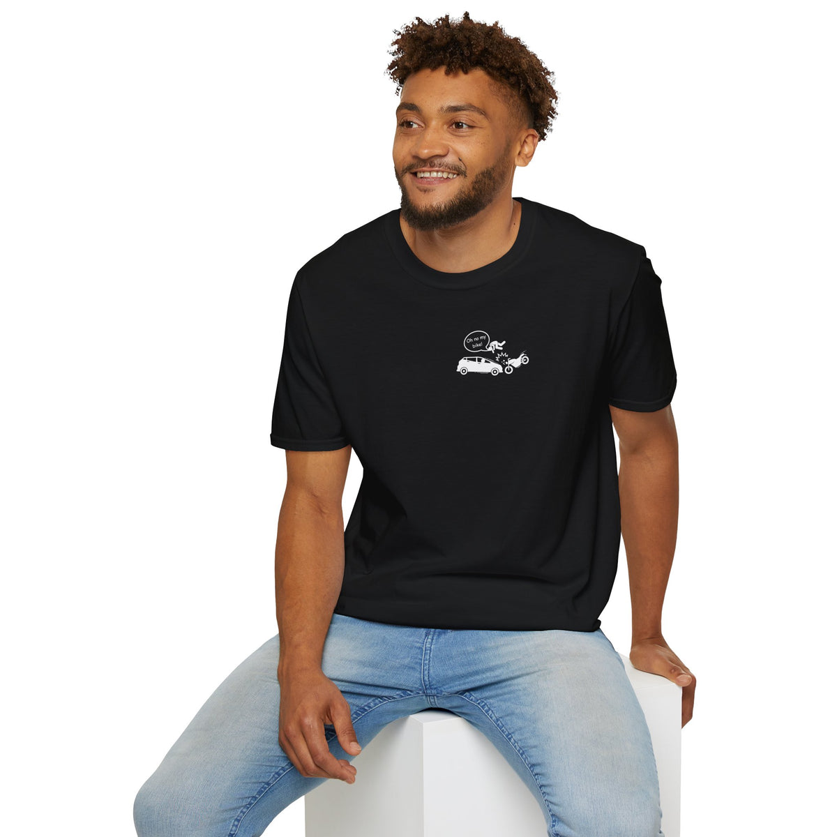 Motorbike T-shirt with 'Oh No My Bike!' (3) Small Logo