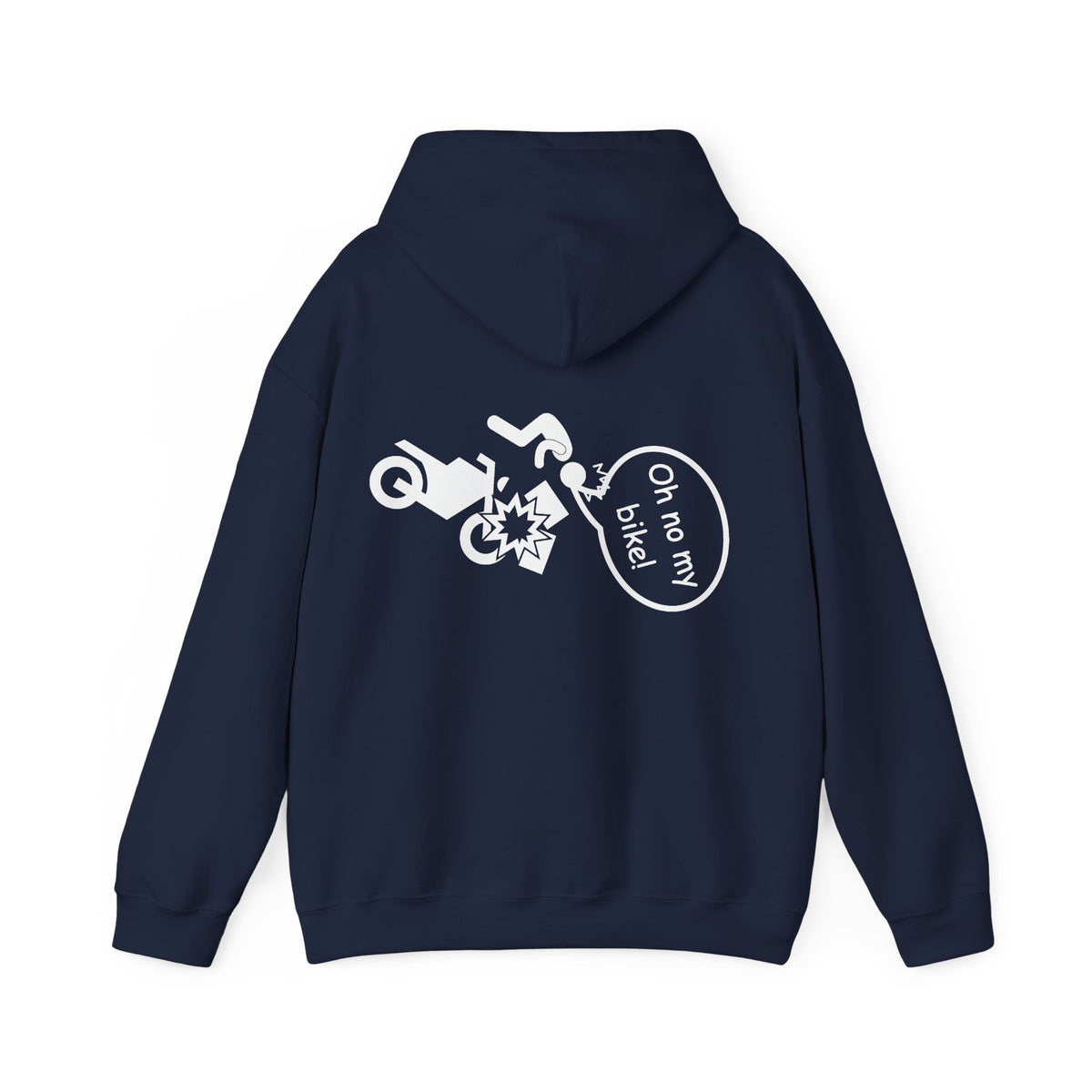 Unisex Heavy Blend™ Hooded Sweatshirt (Oh No My Bike 1) Back