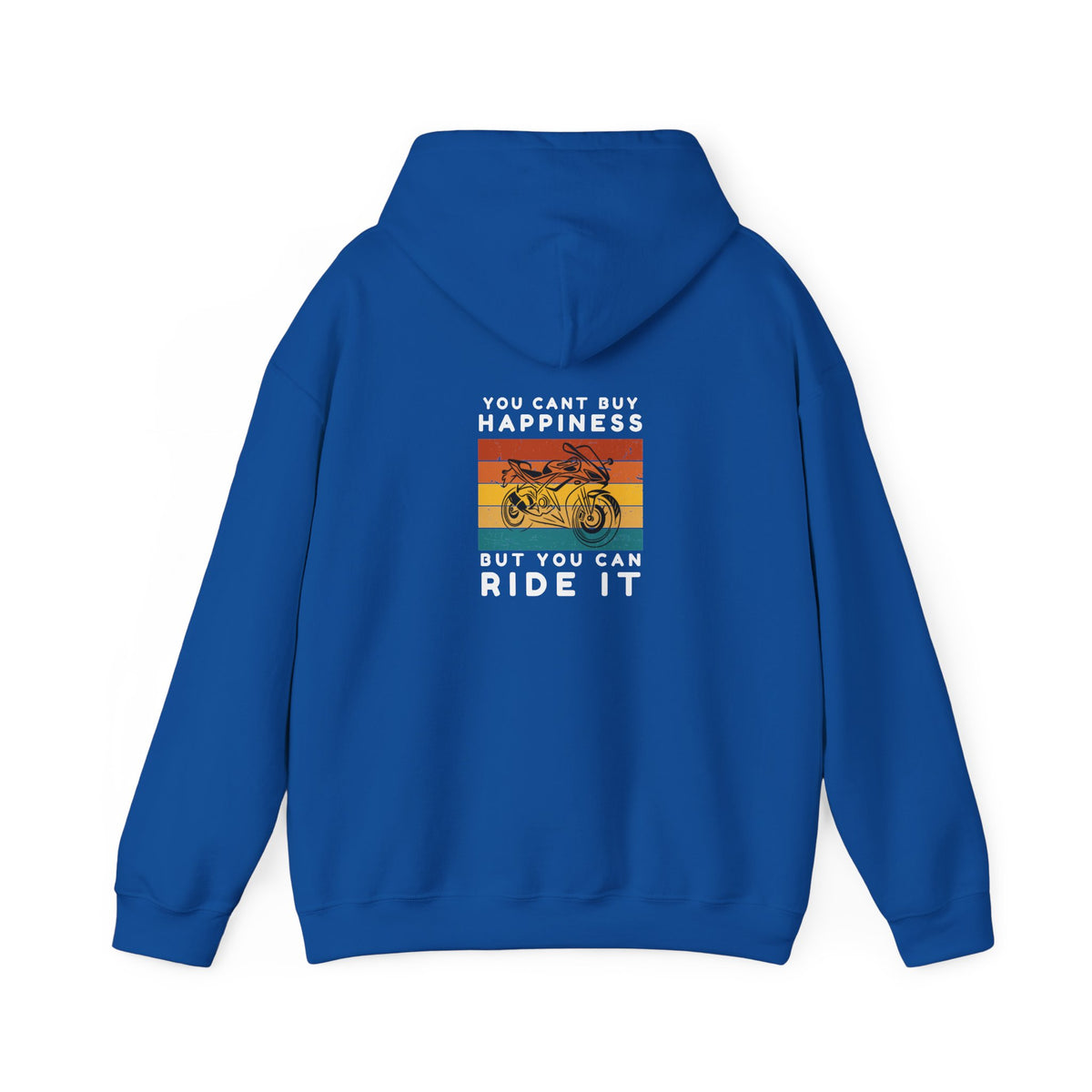 Non UK Sales Hooded Sweatshirt (You cant buy happiness, But you can ride it) W/B
