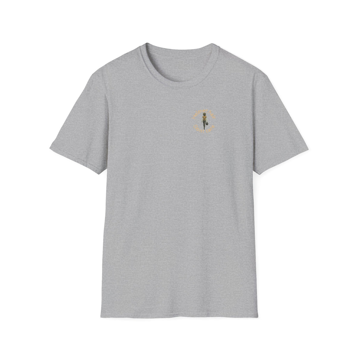 Motorbike T-shirt with 'Helmet hair, Dont care' (Coloured) Small Logo