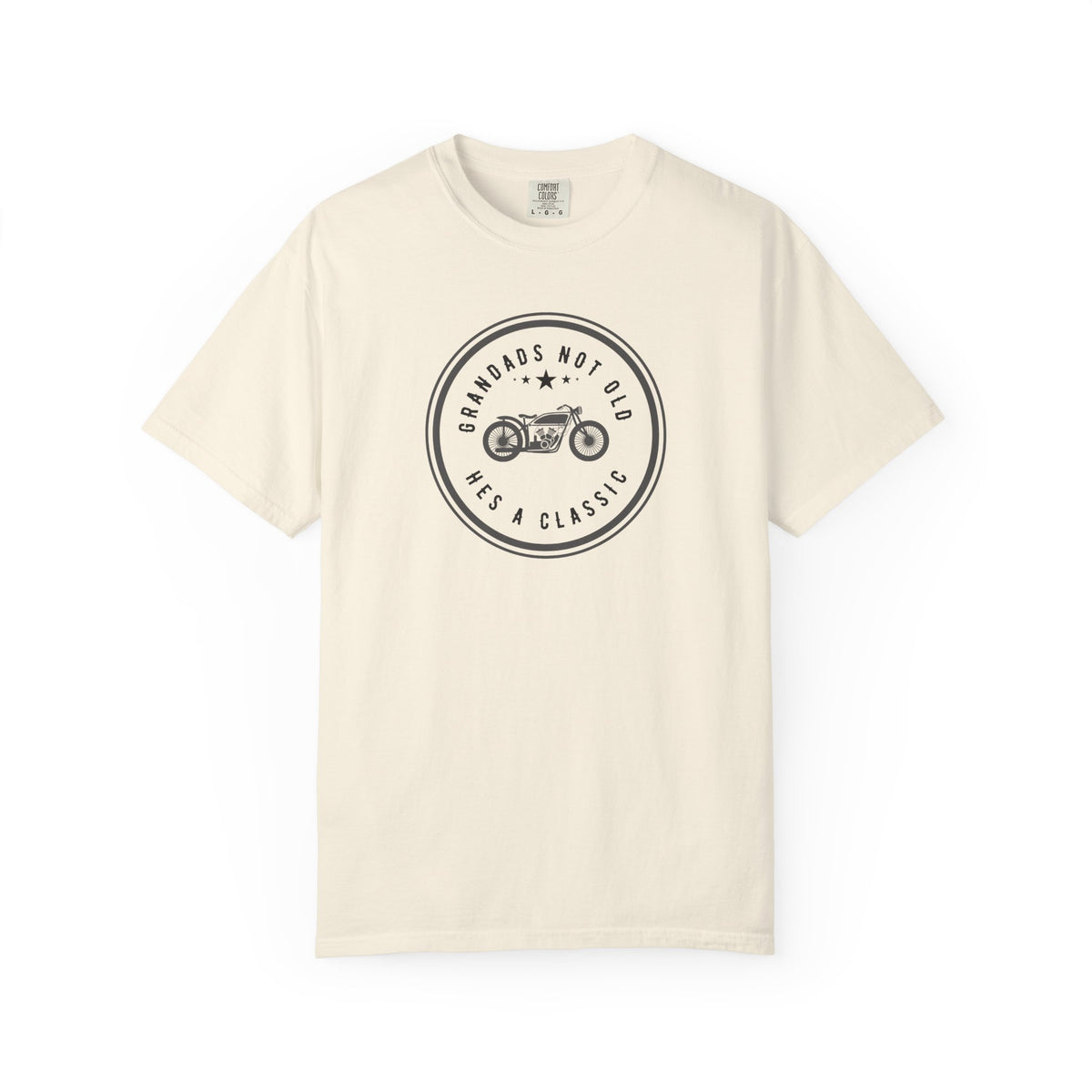 Non UK Sales Motorbike t-shirt  (Grandads not old, Hes a classic) B/W