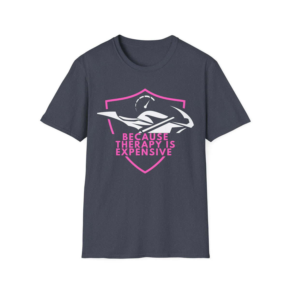 Motorbike T-shirt with 'Because Therapy is Expensive' (2)