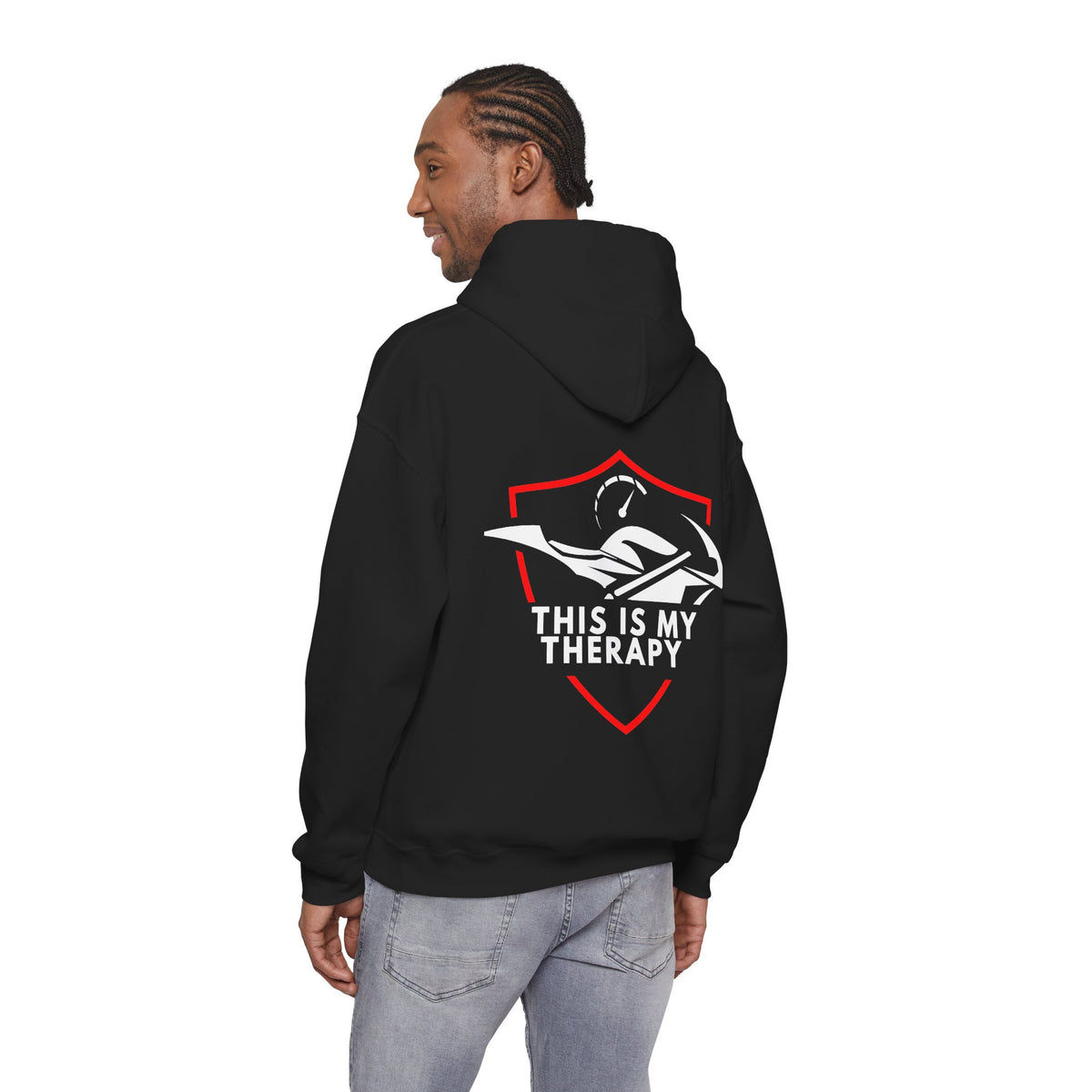 Unisex Heavy Blend™ Hooded Sweatshirt (This Is My Therapy) Back