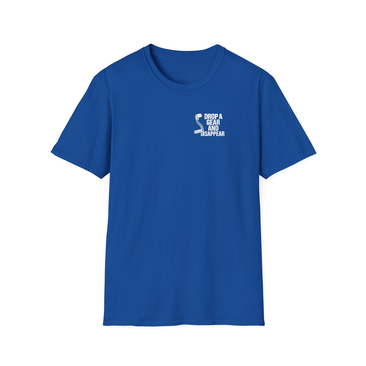 Motorbike T-shirt with 'Drop a gear and disappear' Small Logo