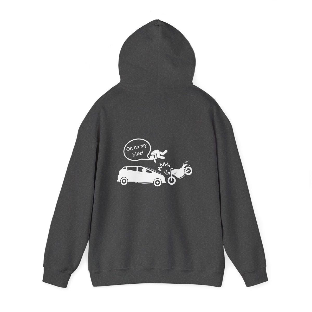 Non UK Sales Hooded Sweatshirt (Oh no my bike (Car) B/W