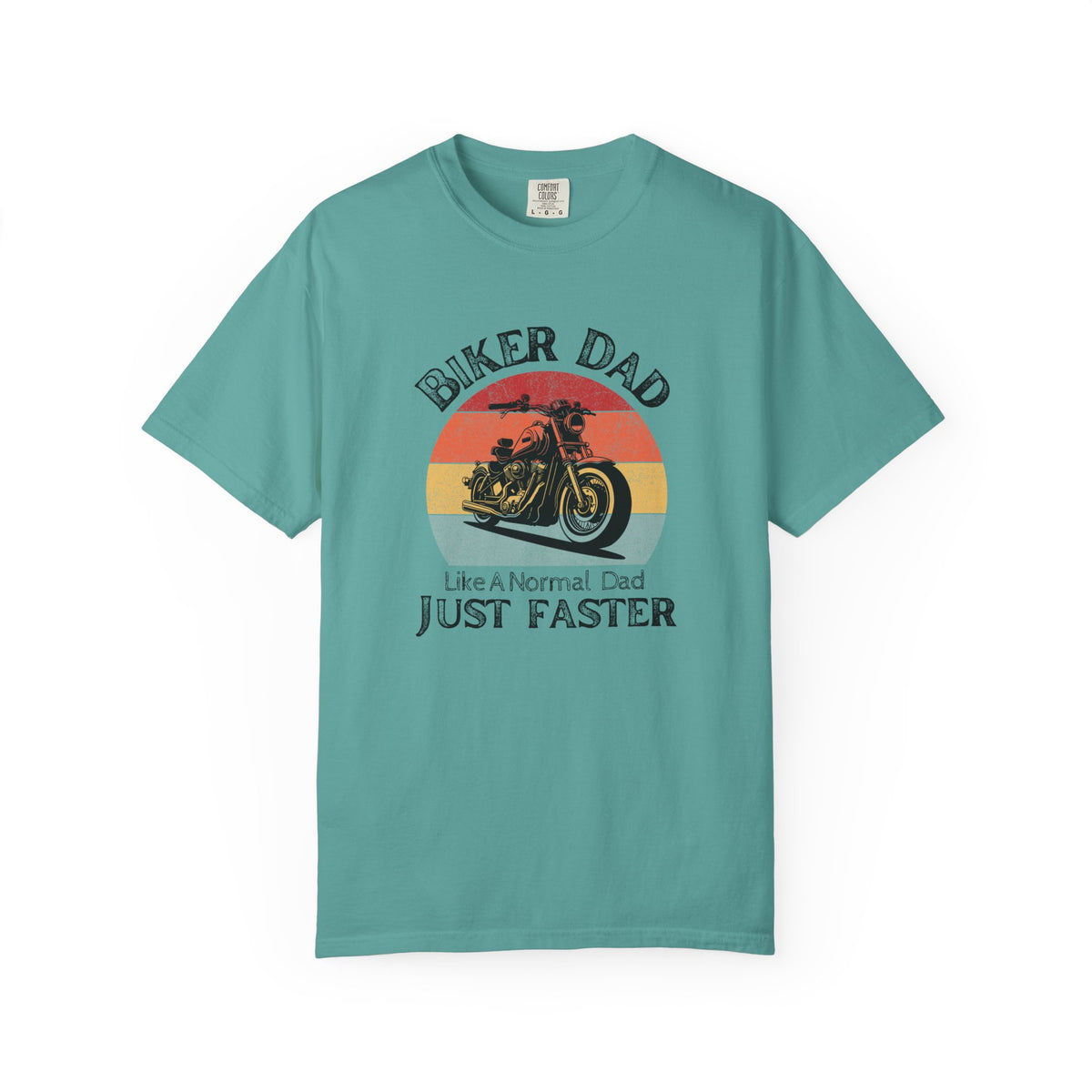 Non UK Sales Motorbike t-shirt  (Biker Dad, Like a normal Dad, Just faster) B/W