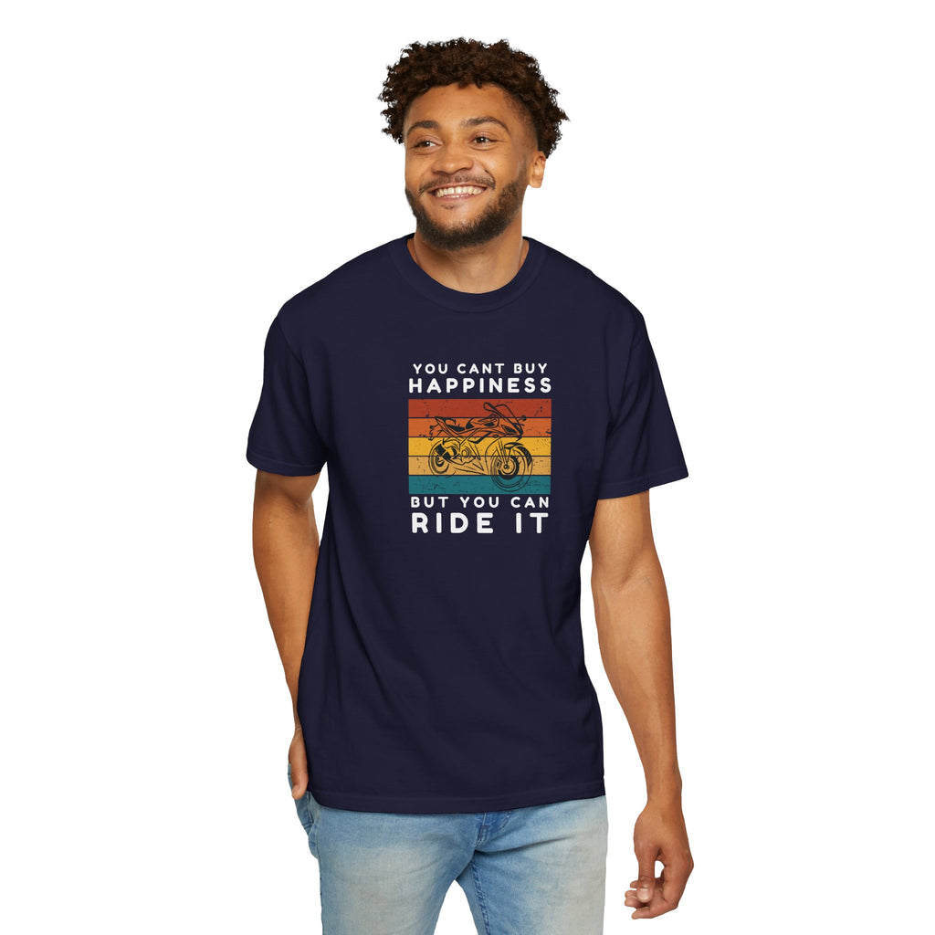 Non UK Sales Motorbike t-shirt  (You Cant buy happiness, But you can ride it)  W/Bs