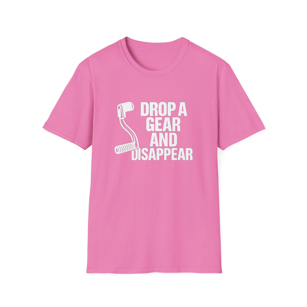 Motorbike T-shirt with 'Drop a gear and disappear'