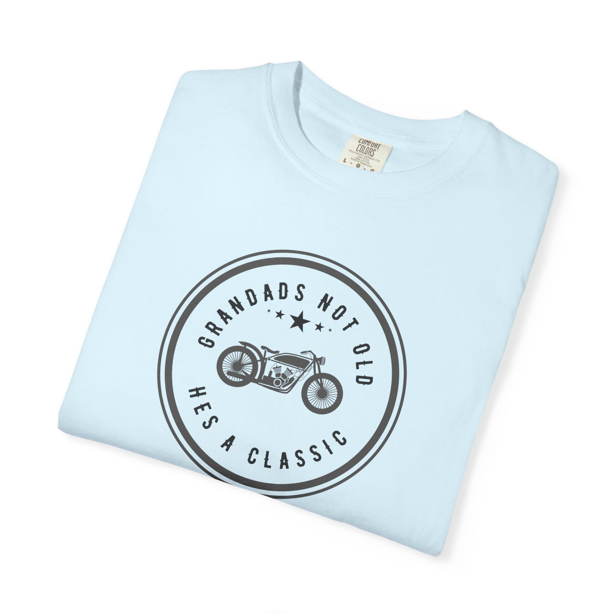 Non UK Sales Motorbike t-shirt  (Grandads not old, Hes a classic) B/W