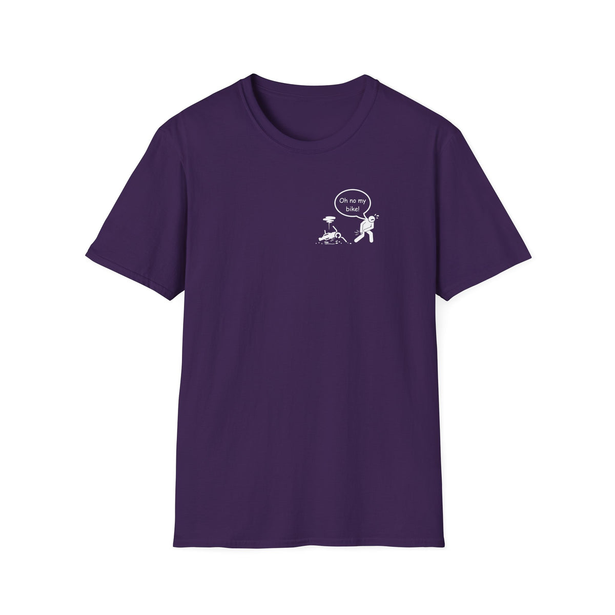Motorbike T-shirt with 'Oh No My Bike!' Small Logo