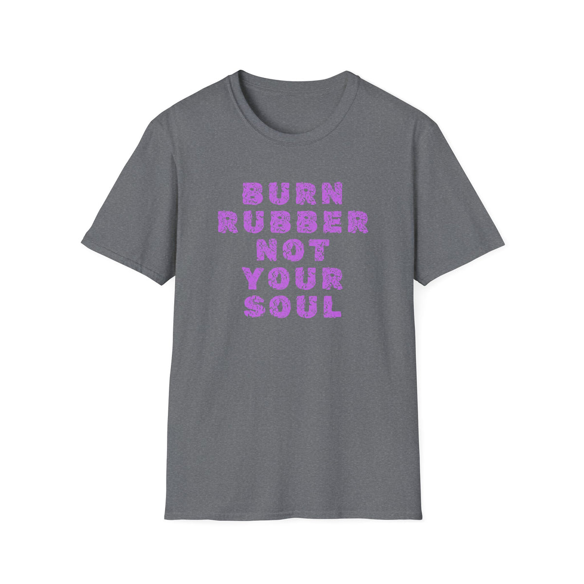 Motorbike T-shirt with 'Burn Rubber, Not your Soul' (3)