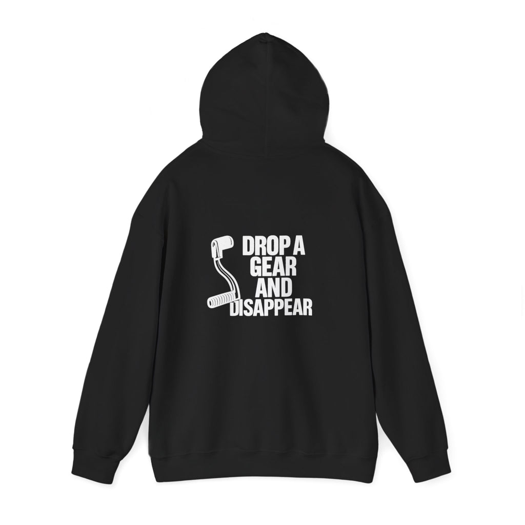Non UK Sales Hooded Sweatshirt (Drop a gear and disappear) W/B