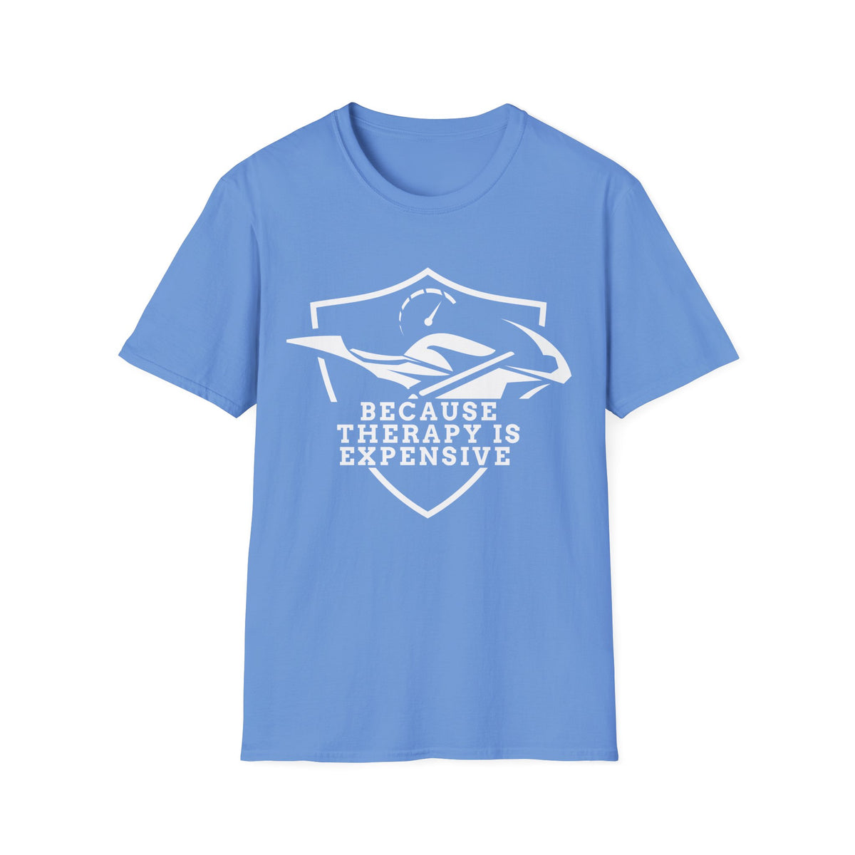 Motorbike T-shirt with 'Because Therapy is Expensive' (1)