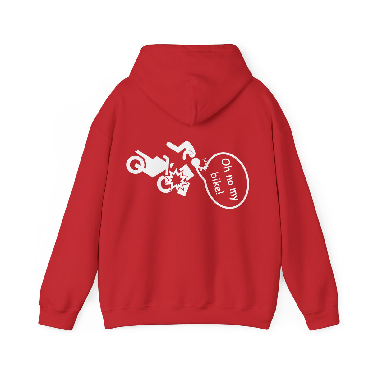 Unisex Heavy Blend™ Hooded Sweatshirt (Oh No My Bike 1) Back