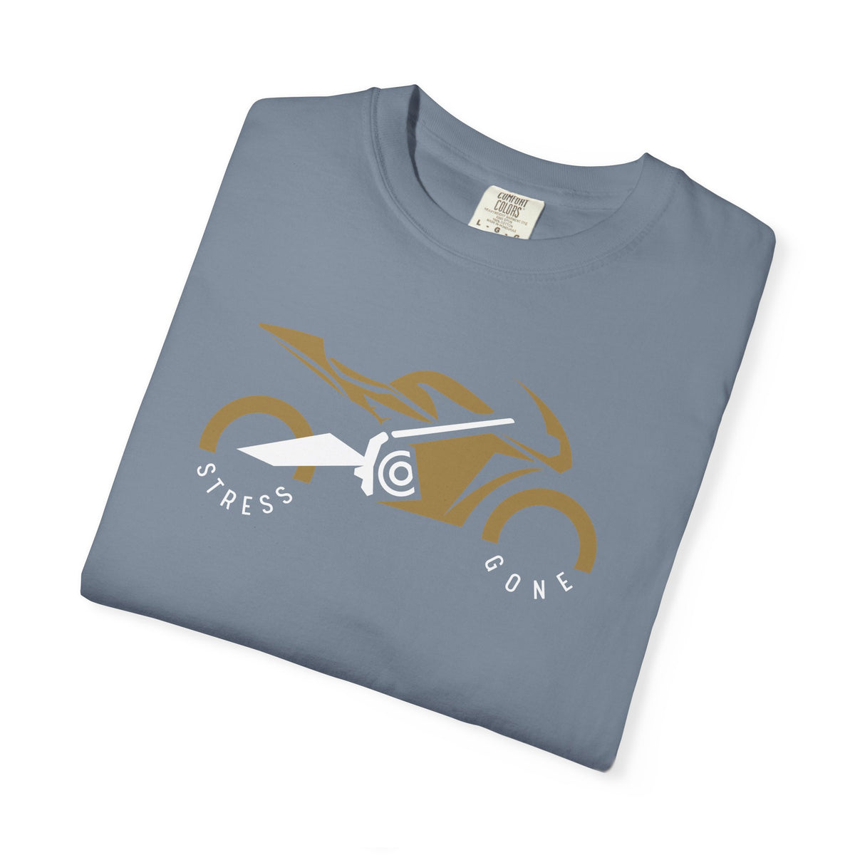 Non UK Sales Motorbike t-shirt  (Stress gone)  G/B