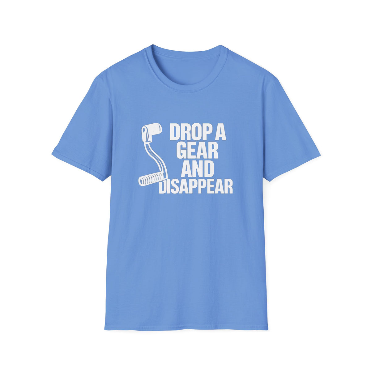 Motorbike T-shirt with 'Drop a gear and disappear'