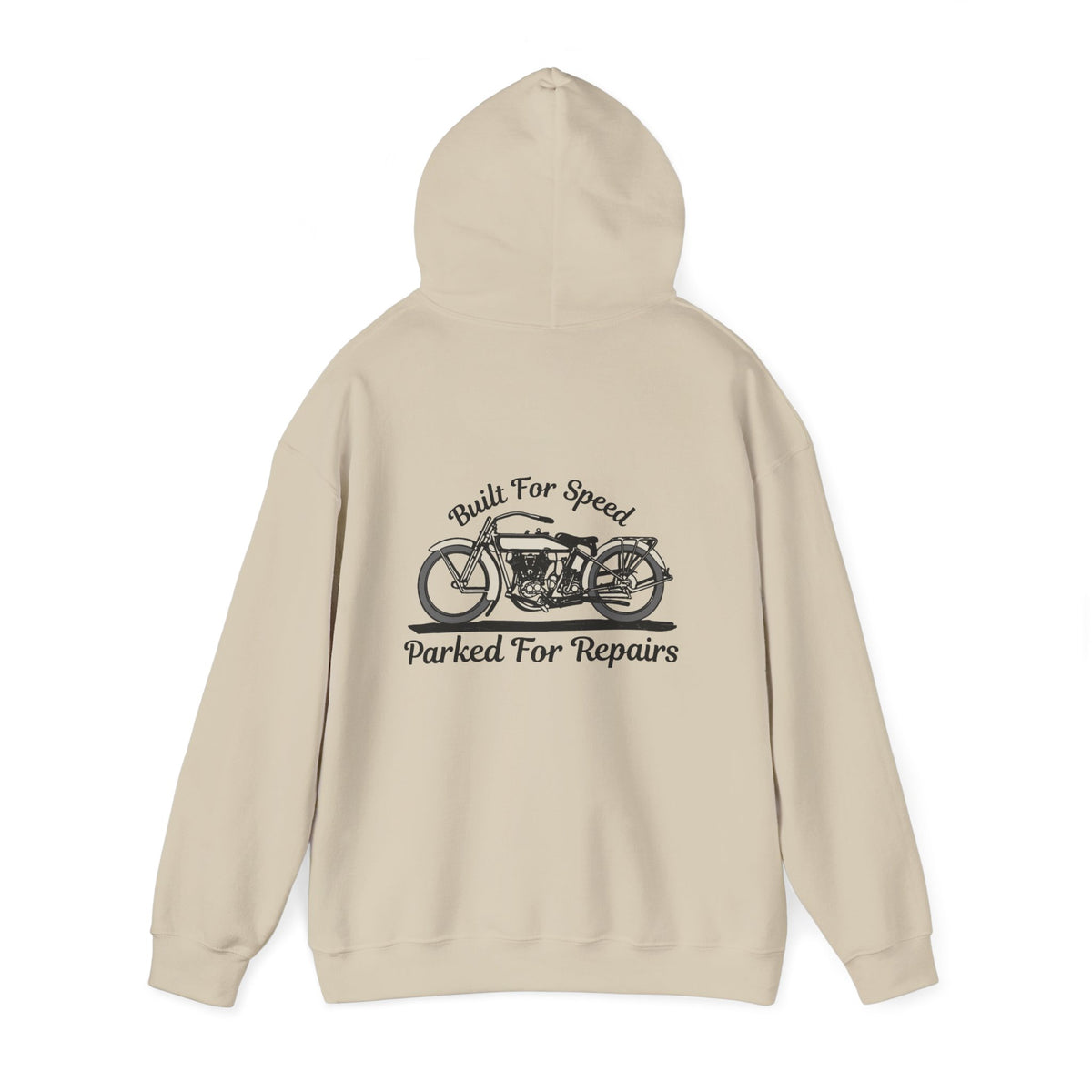 Non UK Sales Hooded Sweatshirt (Built for speed, Parked for repairs) B/W