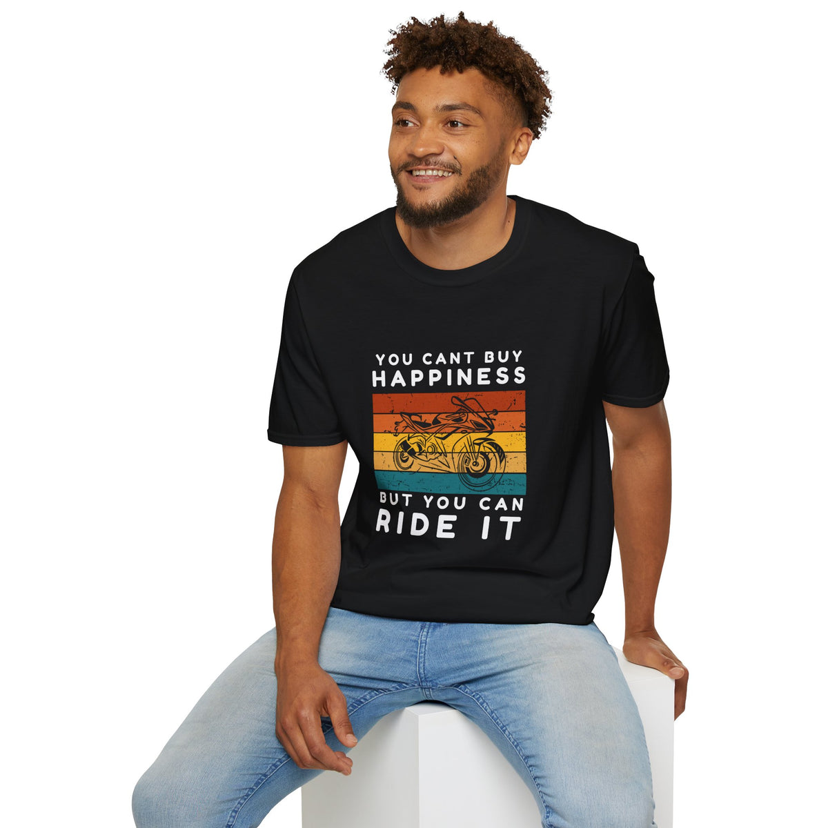 Motorbike T-shirt with You Cant Buy Happiness, But You Can Ride It' (2)