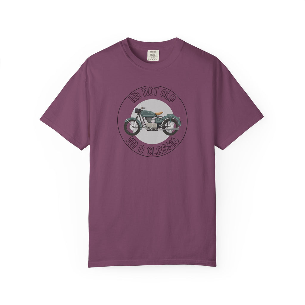 Non UK Sales Motorbike t-shirt  (Im not old, Im a classic) B/W