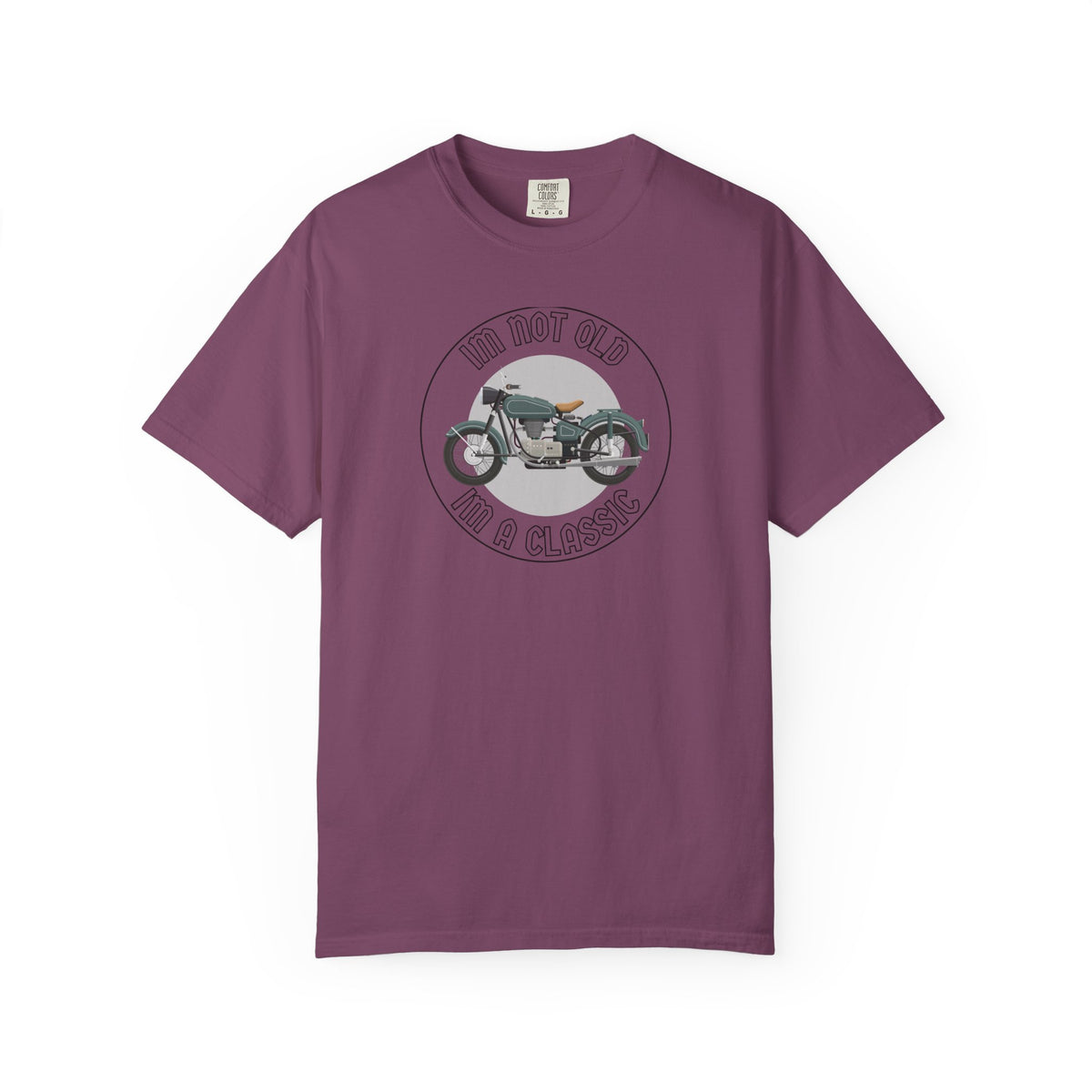 Non UK Sales Motorbike t-shirt  (Im not old, Im a classic) B/W