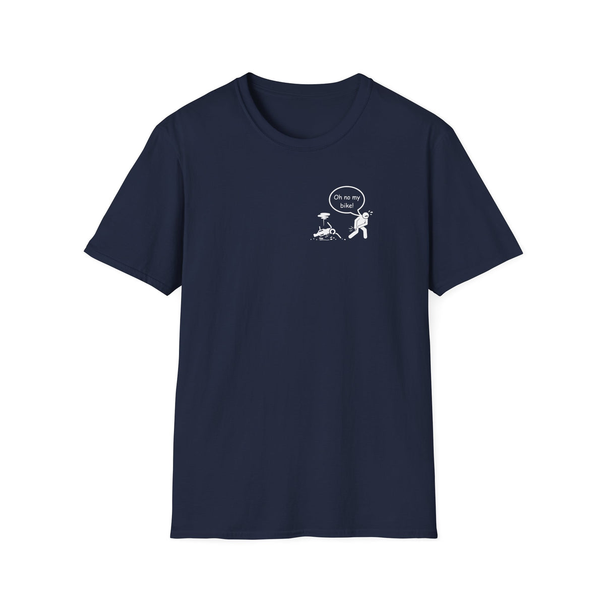 Motorbike T-shirt with 'Oh No My Bike!' Small Logo
