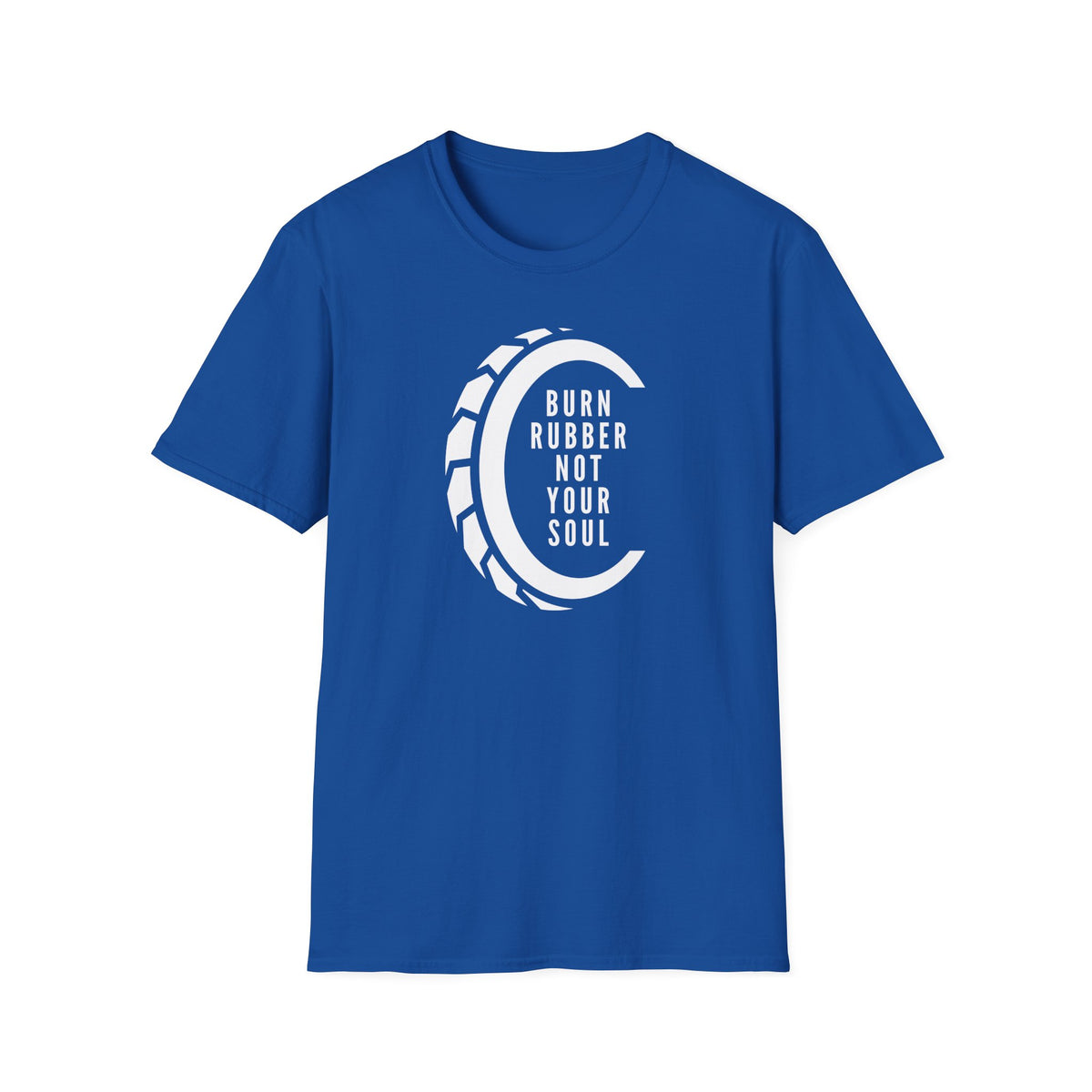 Motorbike T-shirt with 'Burn Rubber, Not your Soul' (4)