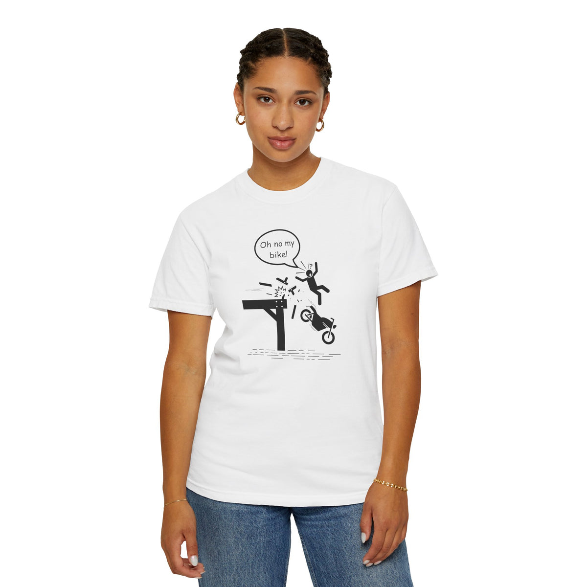Non UK Sales Motorbike t-shirt  (Oh no my bike)  Pier B/W