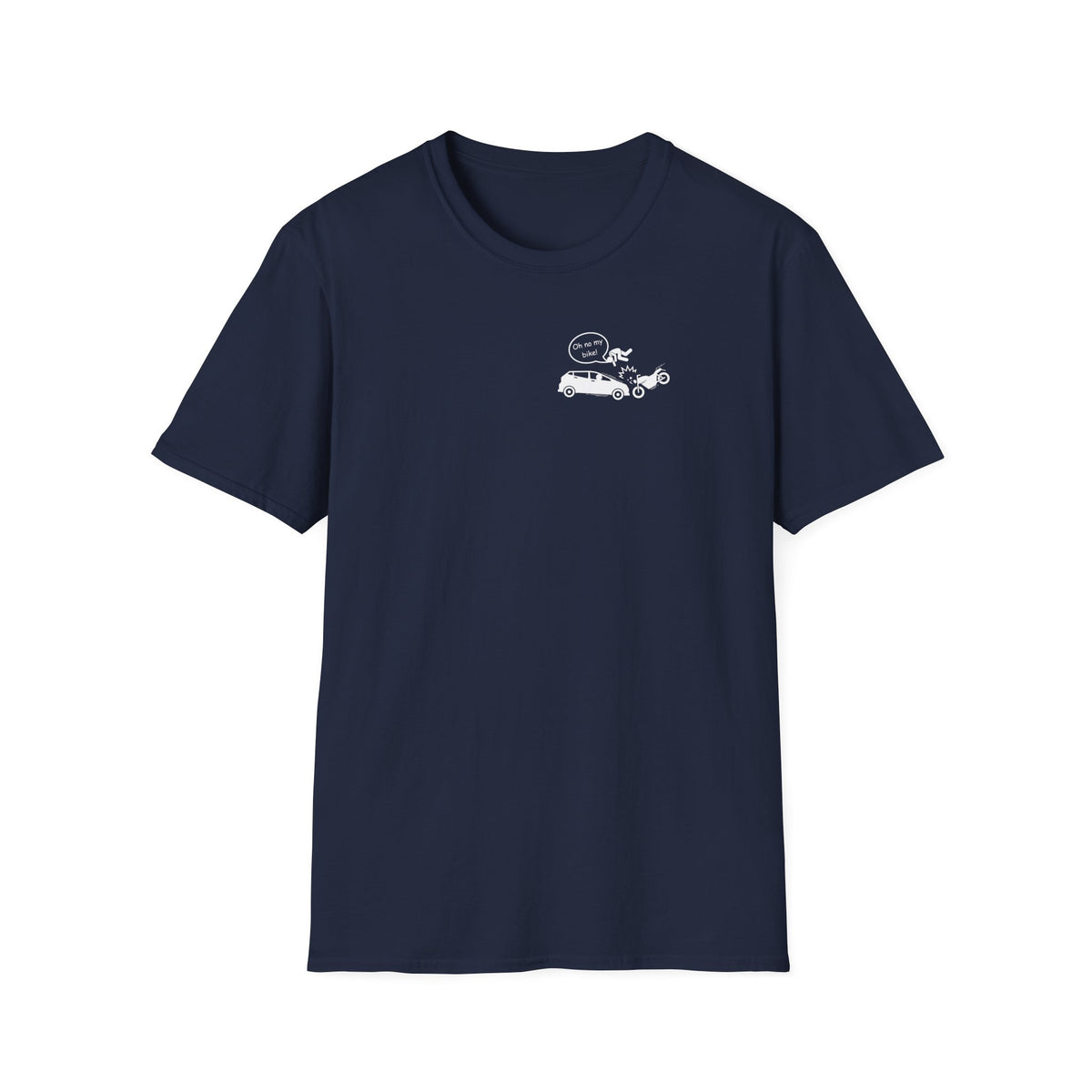 Motorbike T-shirt with 'Oh No My Bike!' (3) Small Logo